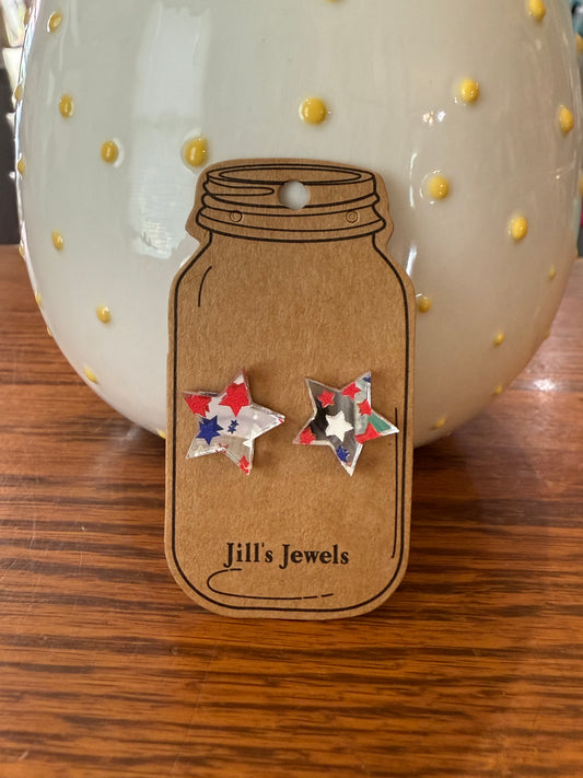 Patriotic Acrylic Star Stud