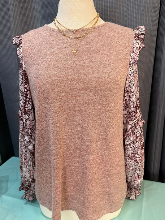 ApricotFloral Blouse