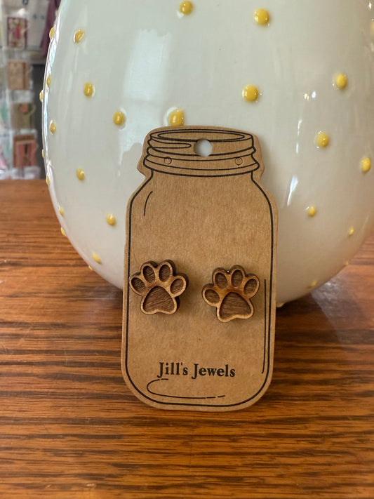 Wooden Dog Paw Stud