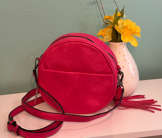 Fuchsia Round Handbag
