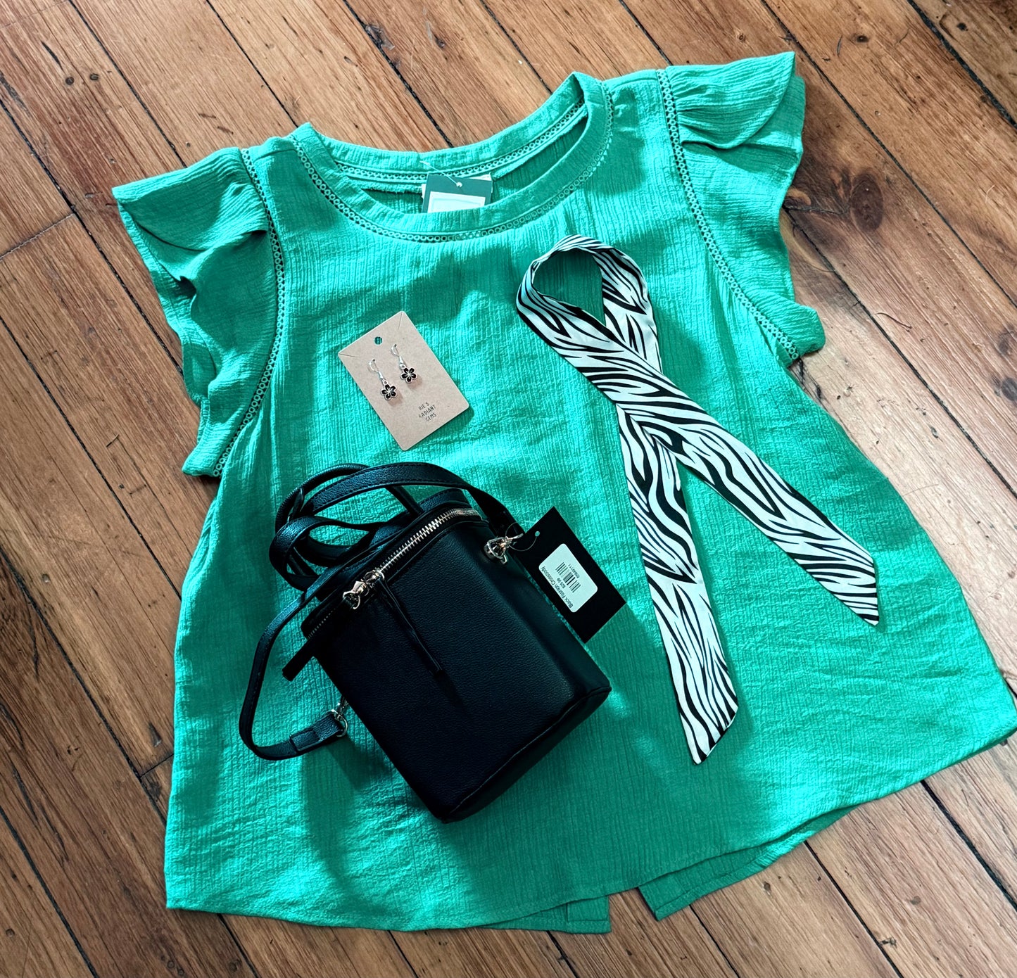 KellyGreenTulipSleeveTop
