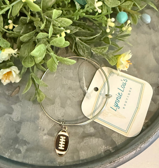 Silver Football Bracelet