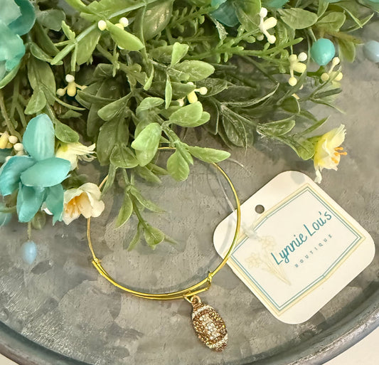 Gold Glam Football Bracelet