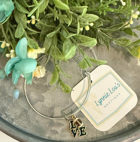 Silver Football LOVE Bracelet