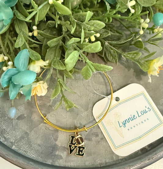 Gold Football LOVE Bracelet