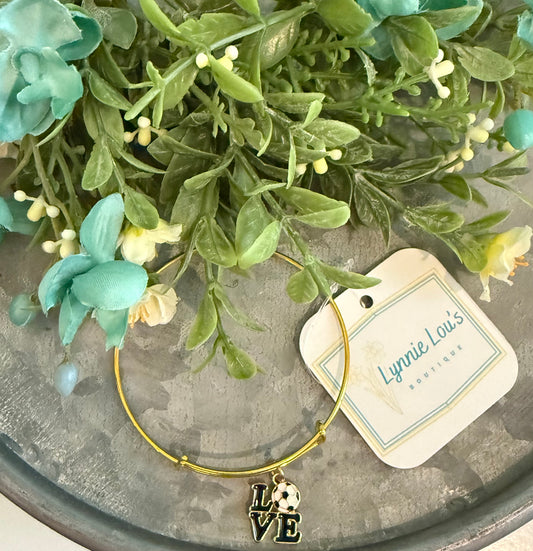 Gold Soccer LOVE Bracelet