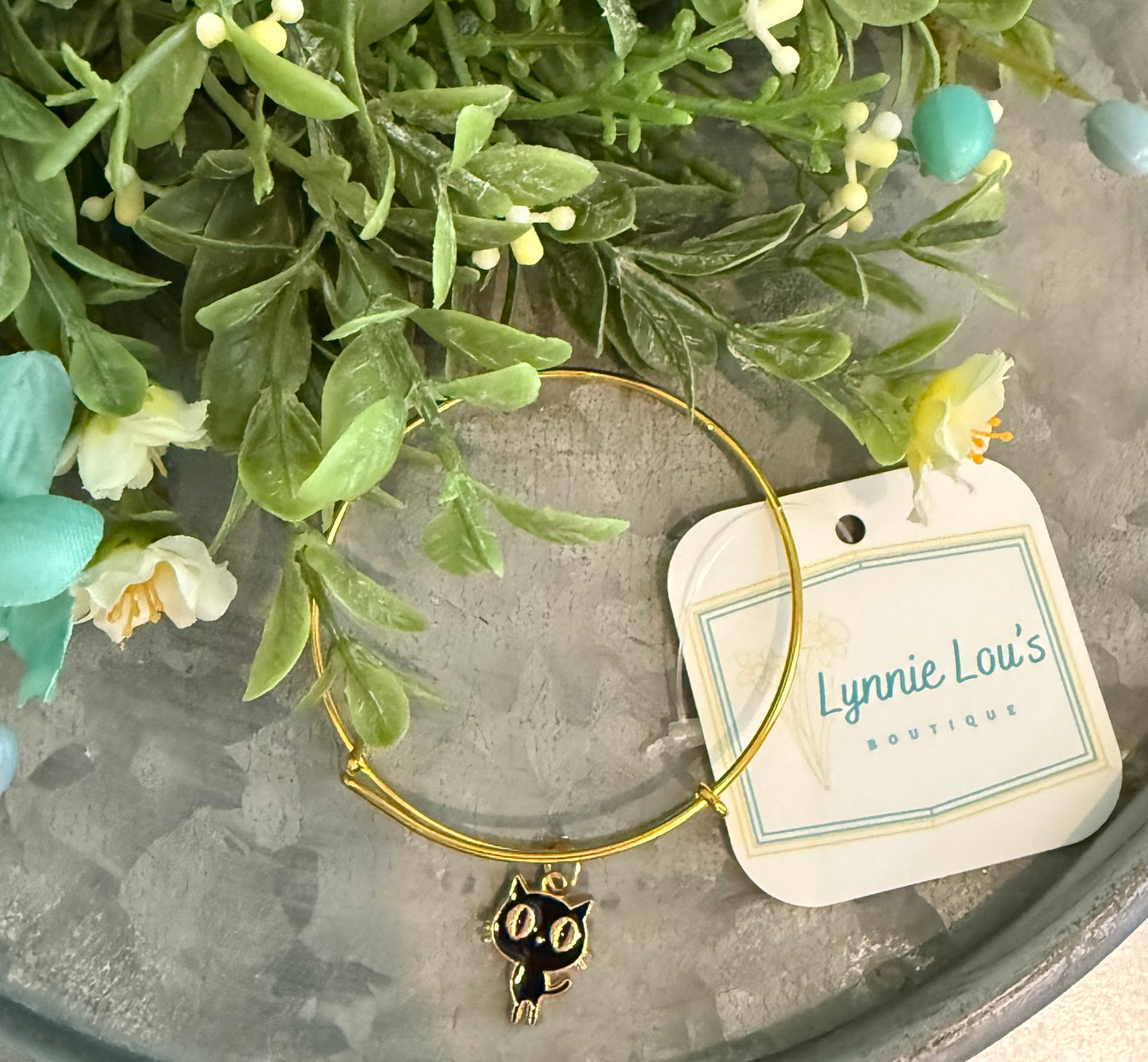 Gold Black Cat Bracelet