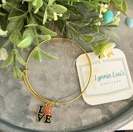 Gold Basketball LOVE Bracelet