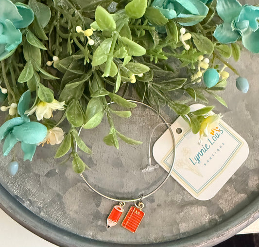 Orange Notepad/Pencil Bracelet