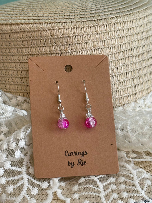 Pink TearDrop Earrings