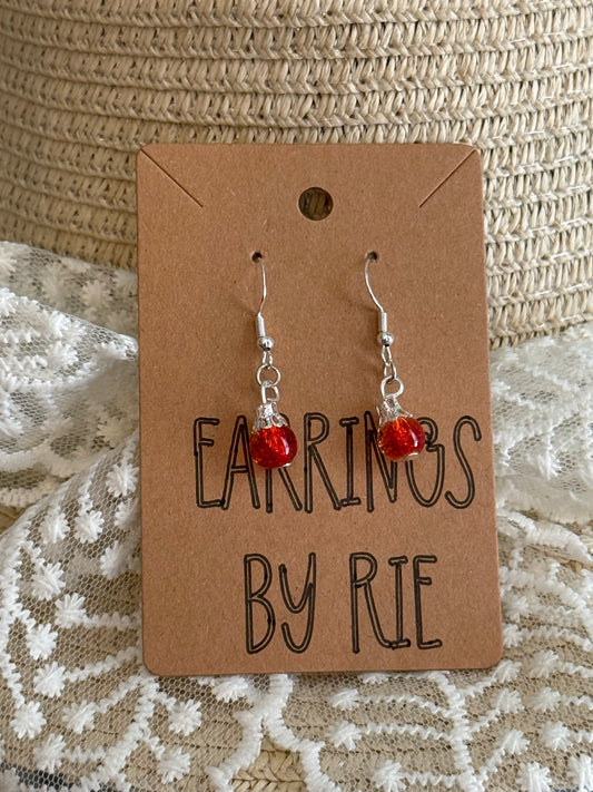 Orange TearDrop Earrings