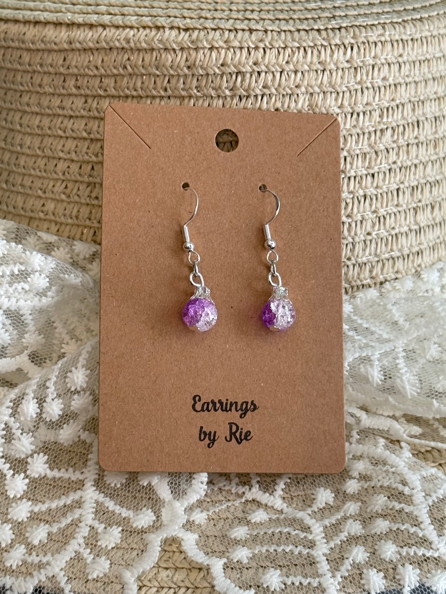 Purple TearDrop Earrings
