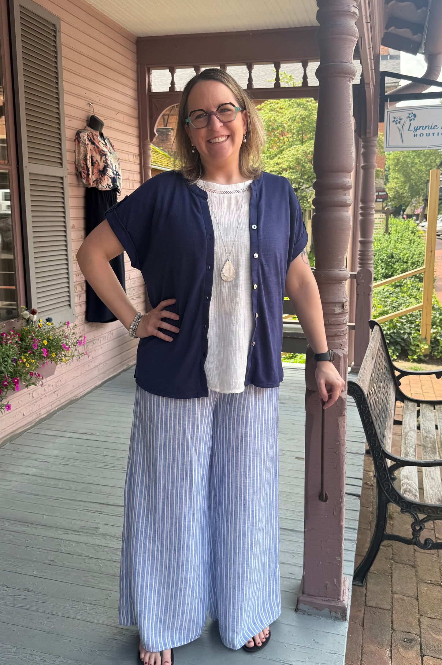 Blue/White Pant