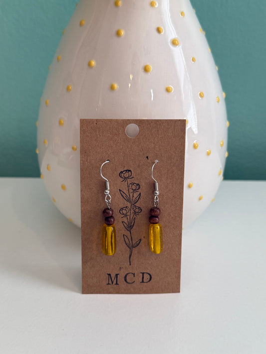 Brown/Gold Bead Earring