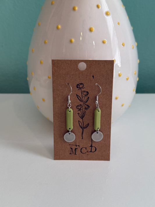 Olive Clay/Coin Earring
