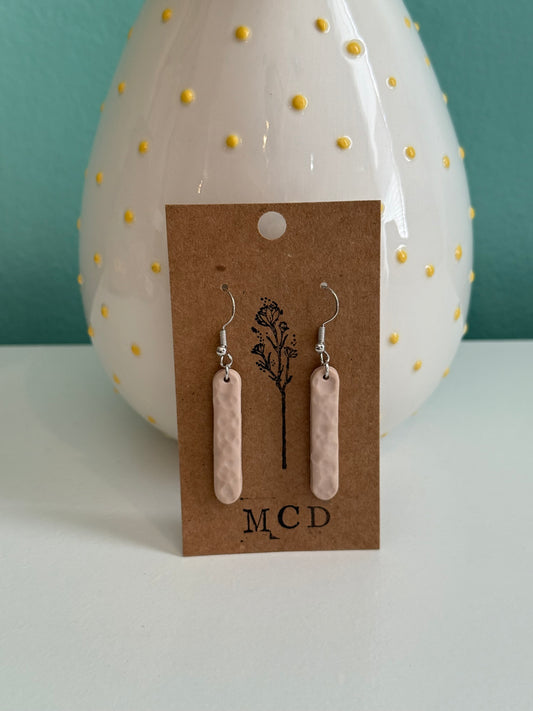 Beige Long Clay Earring