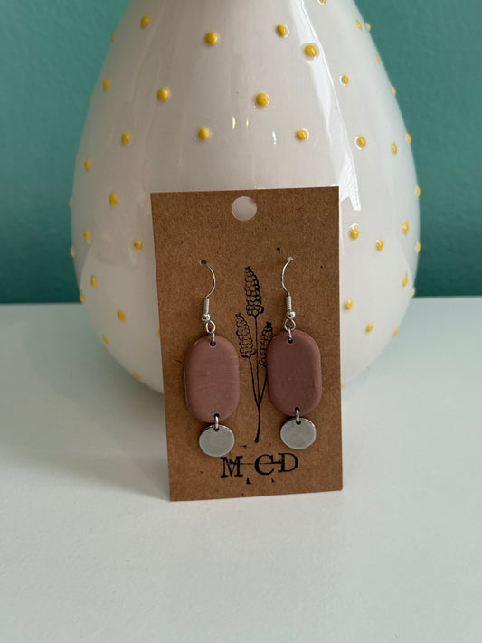 Brown Clay/Coin Earring