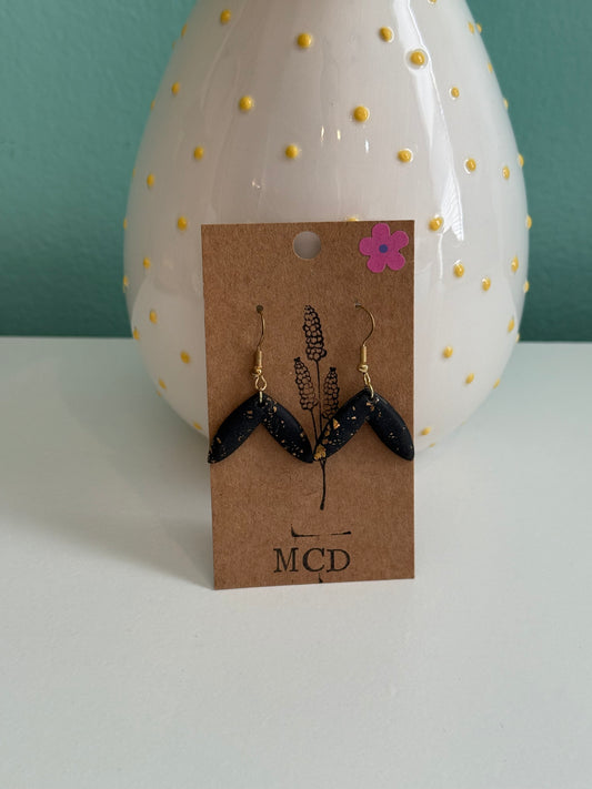 Black/Gold Leaf Earring