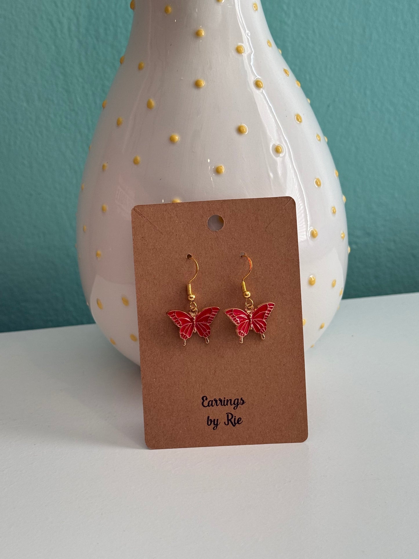 Red Butterfly Earrings