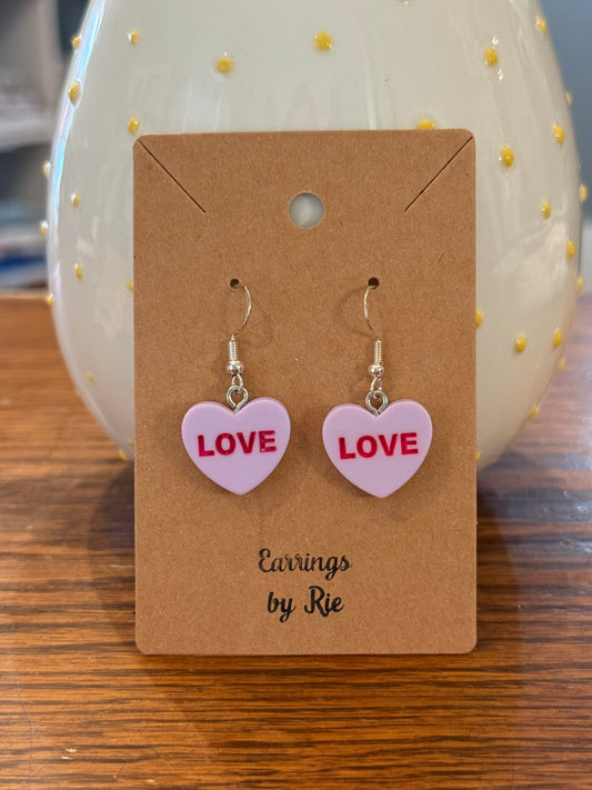 Purple LOVE Earrings