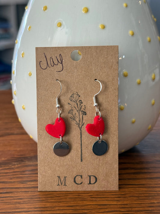 RedHeartClay/DiscEarring