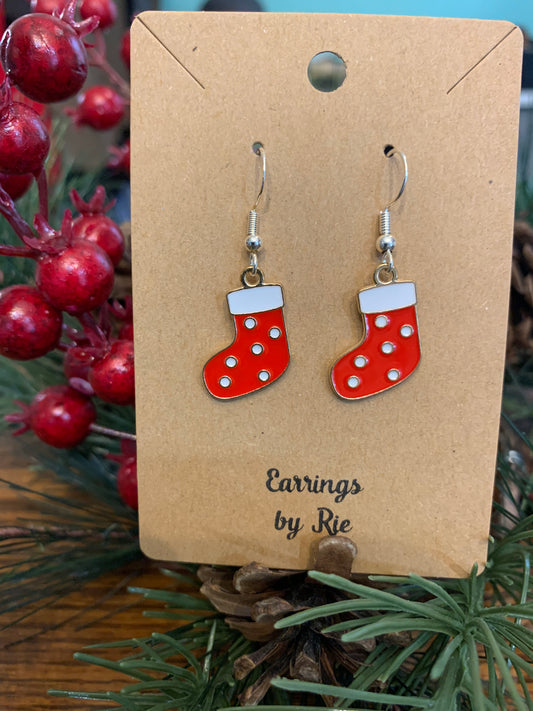 Red Stocking Earring