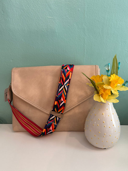 Cream Foldover Crossbody