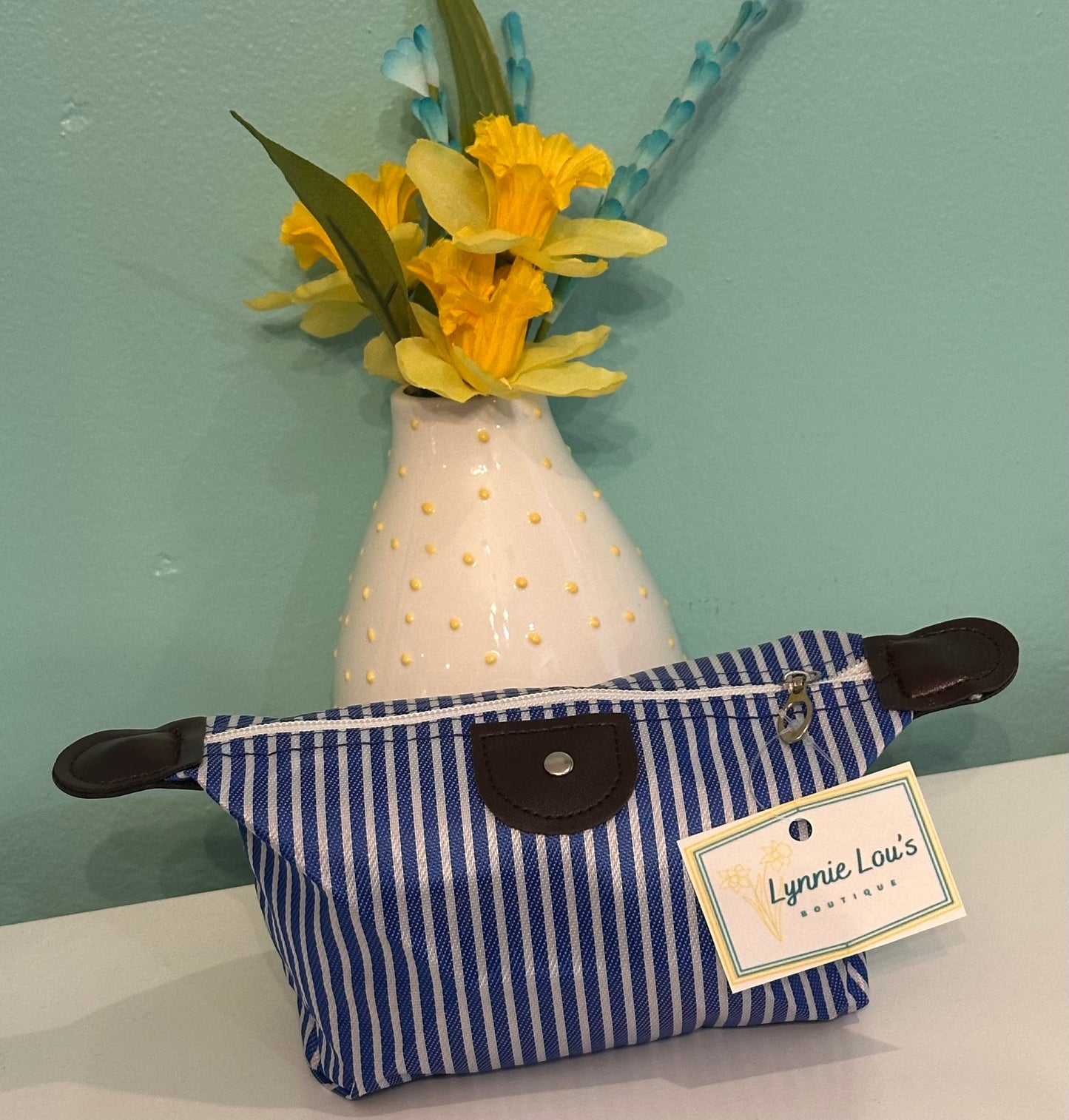 Blue/White Stripe MakeupBag