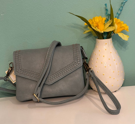 DustyBlue/WovenDetail Crossbody