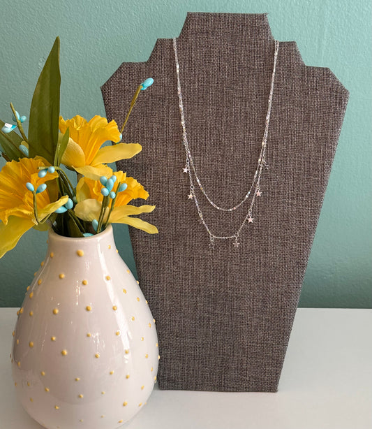 Silver Star Layered Necklace