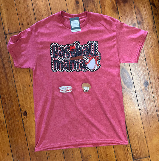 Red BaseballMama Tee
