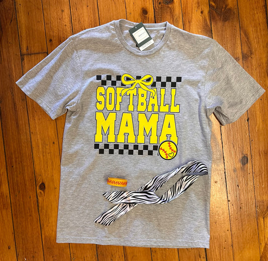 Lt.Gray Softball Mama Tee