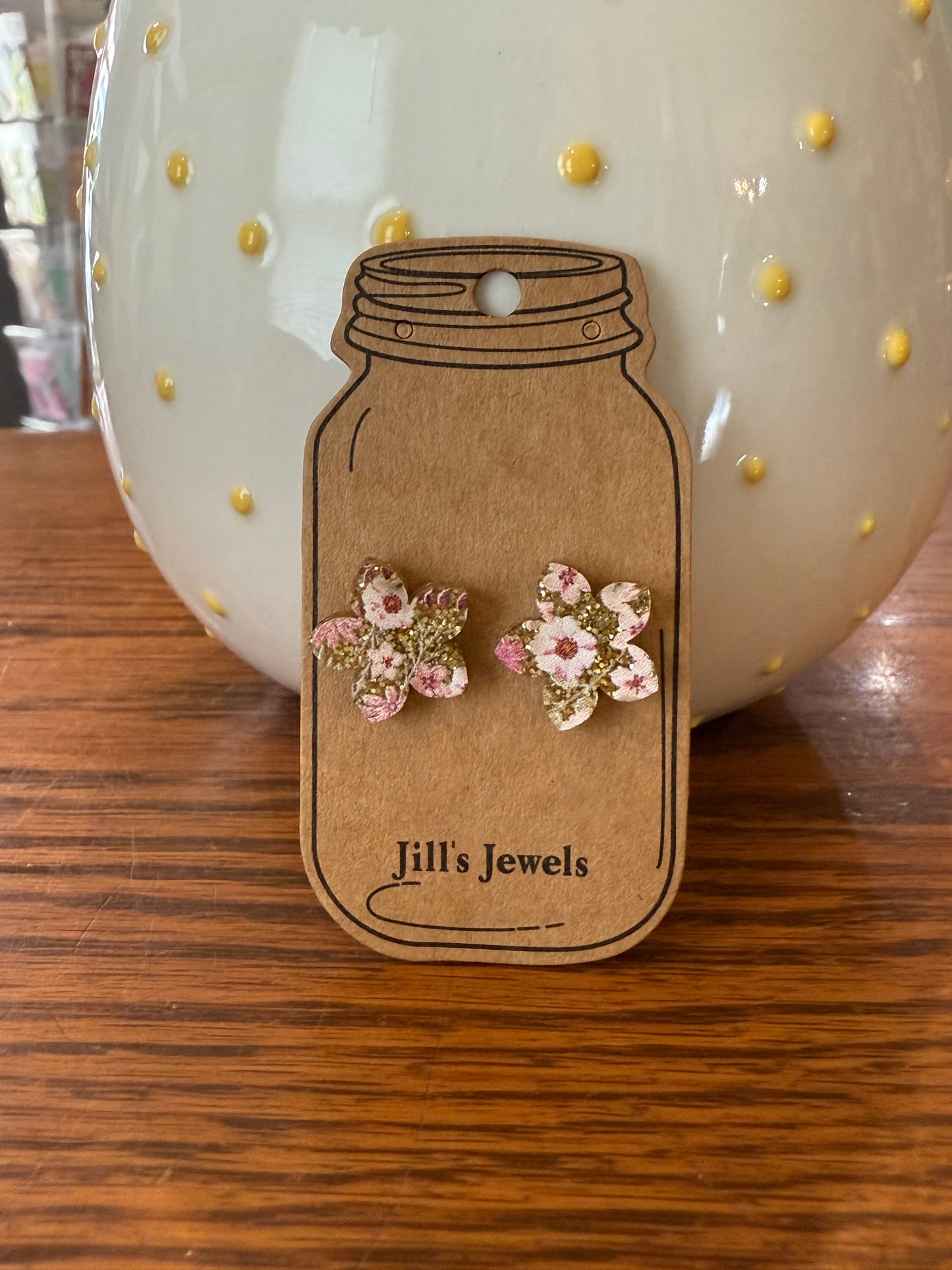 Gold Floral Boho Stud