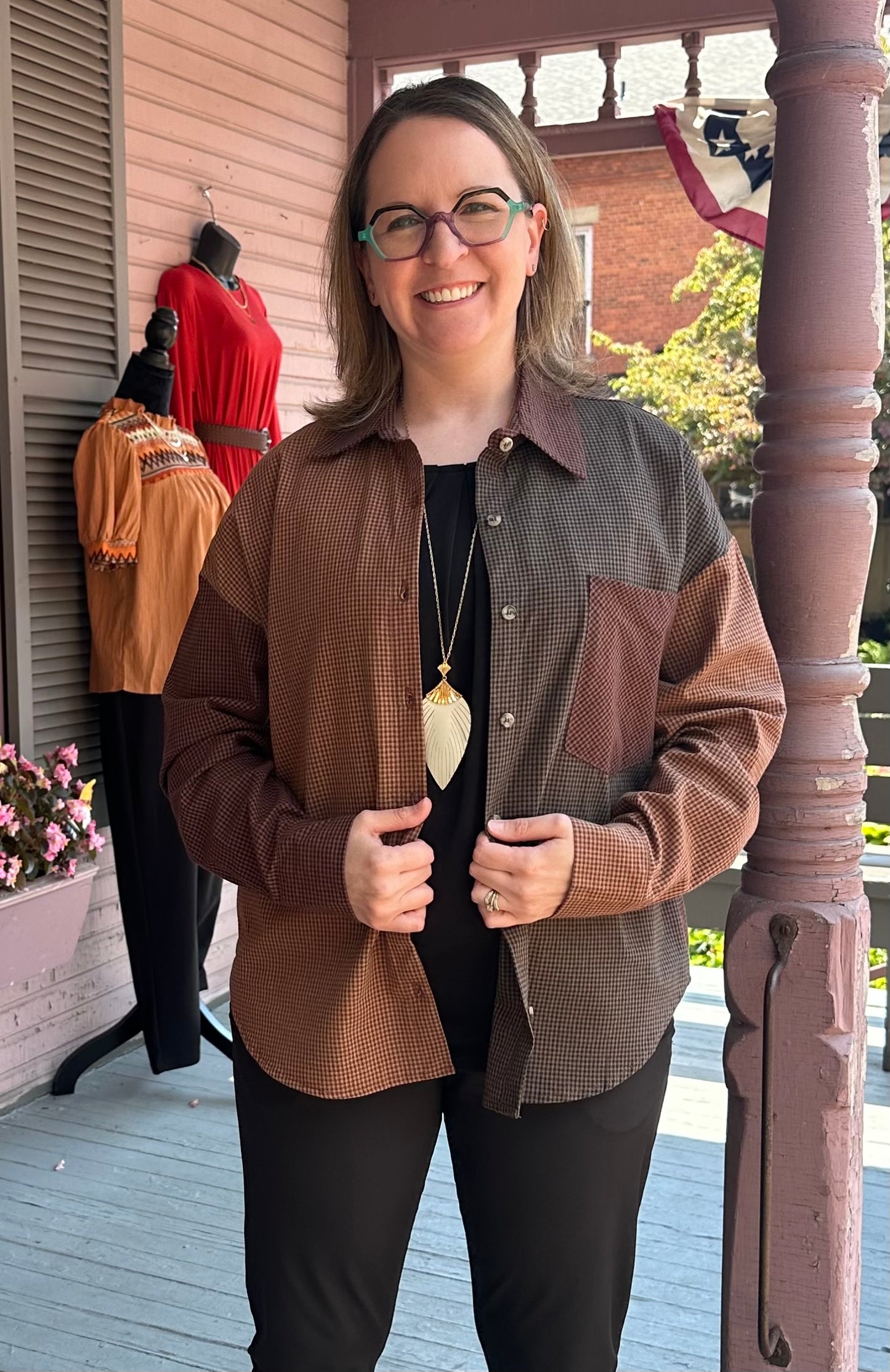 Brown ColorBlock Top