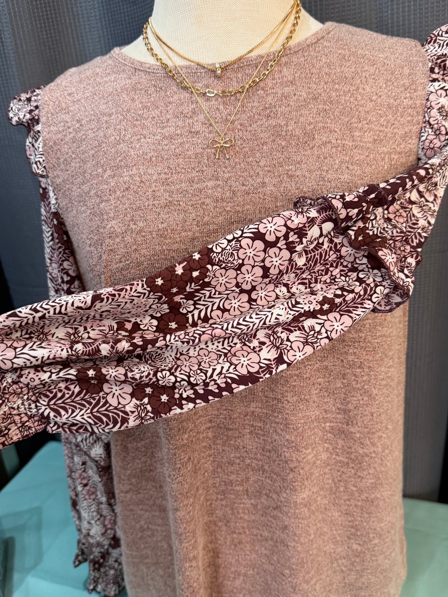 ApricotFloral Blouse