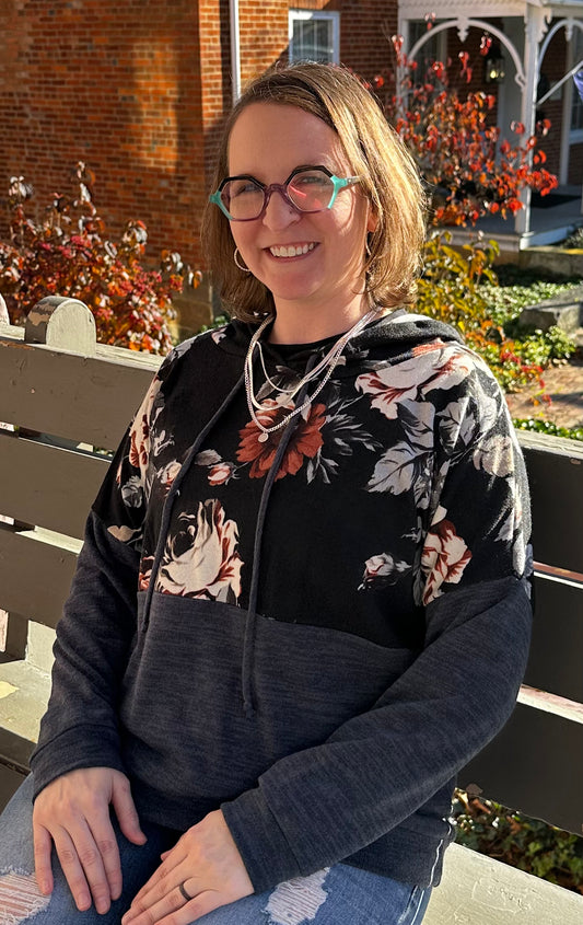 Navy/Floral Sweater