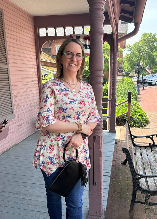 Ivory Floral Top