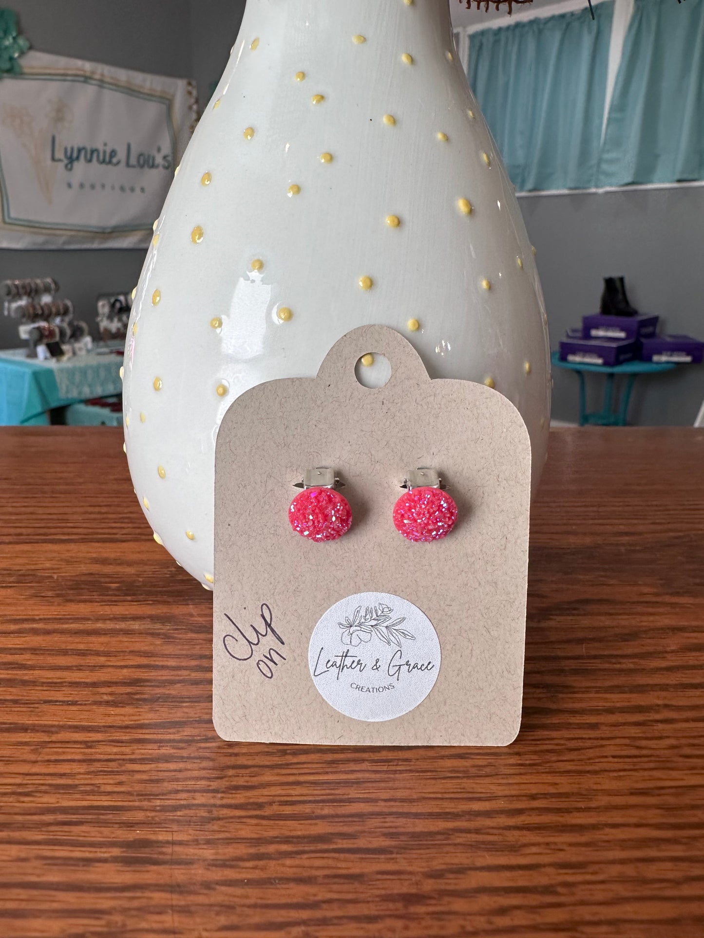 Pink ClipOn Earrings