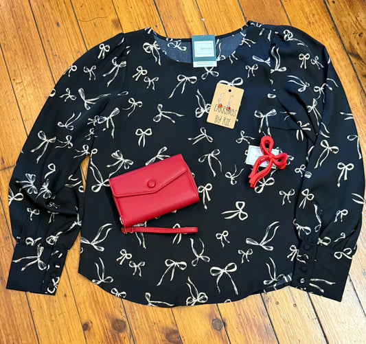 Black Bow Blouse