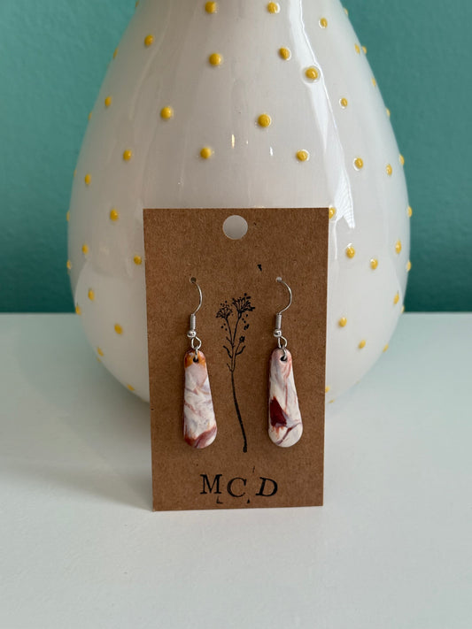 Marble Clay Long Earring