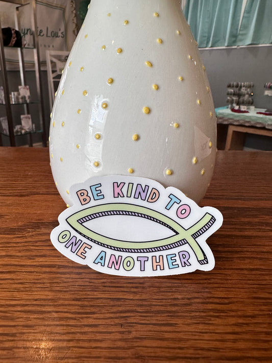 Be Kind Jesus Fish Sticker