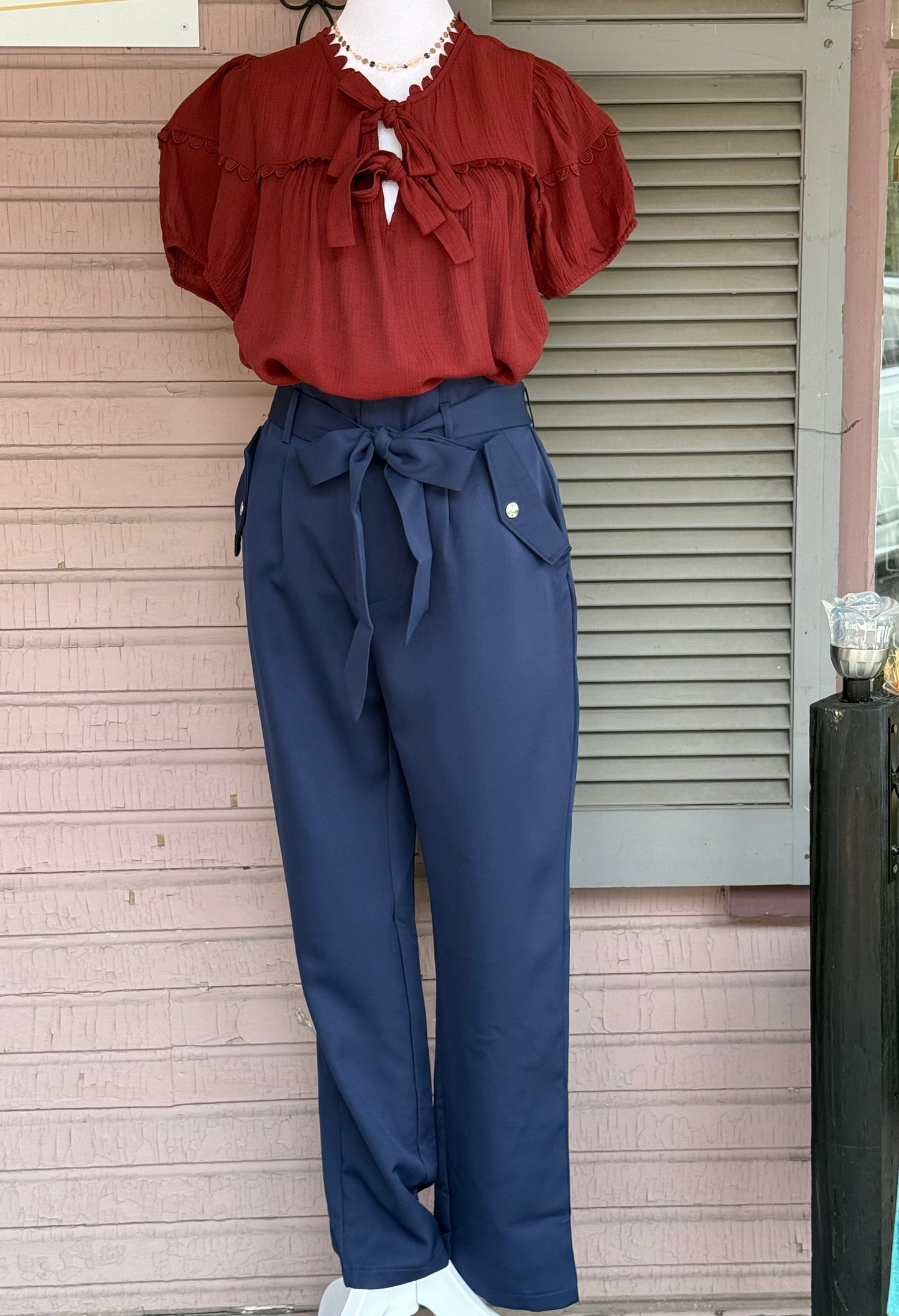 Navy PaperBag Pant