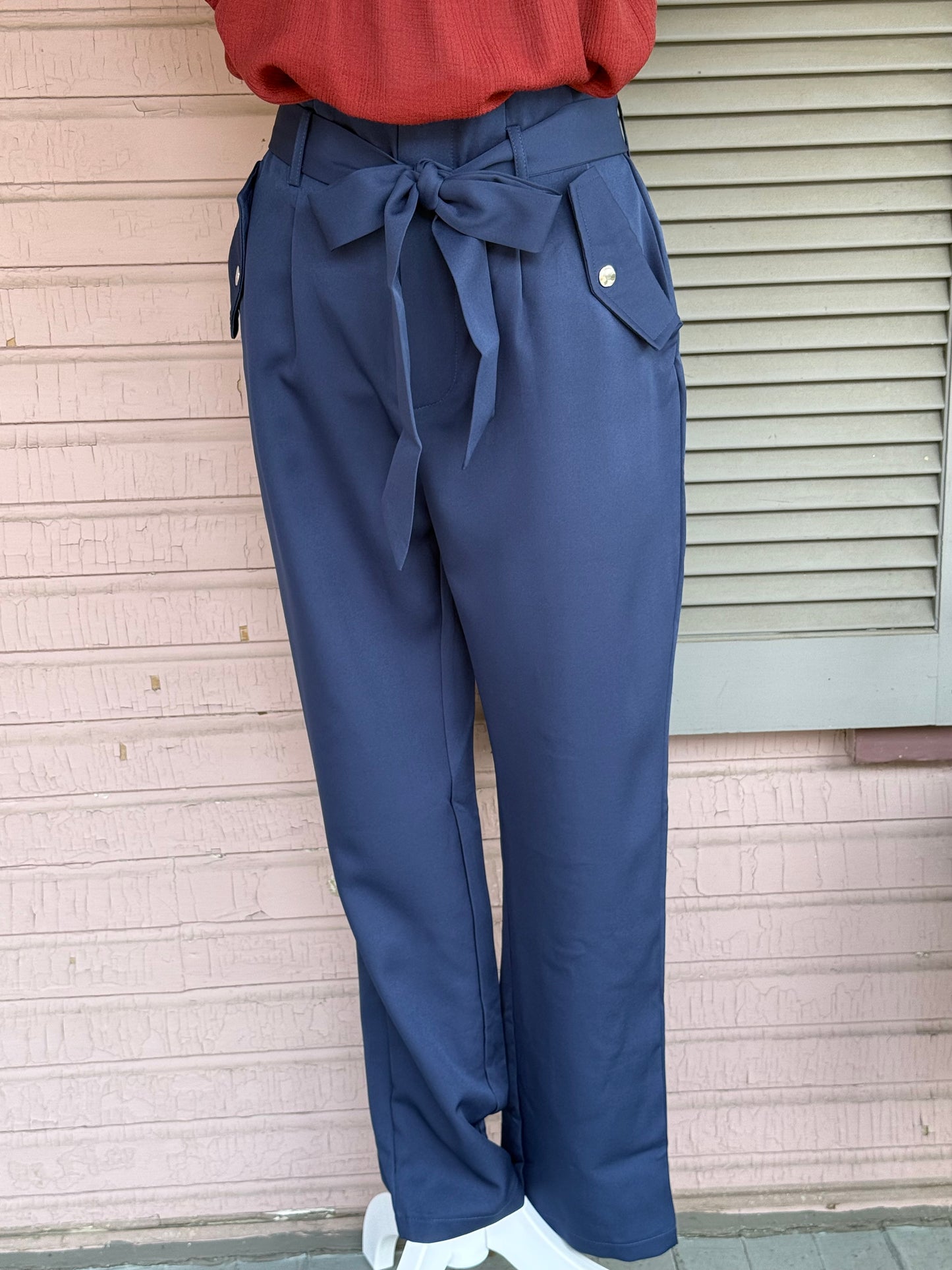 Navy PaperBag Pant