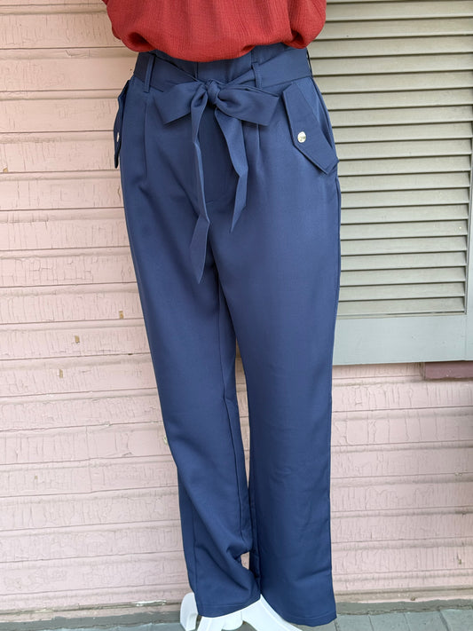 Navy PaperBag Pant