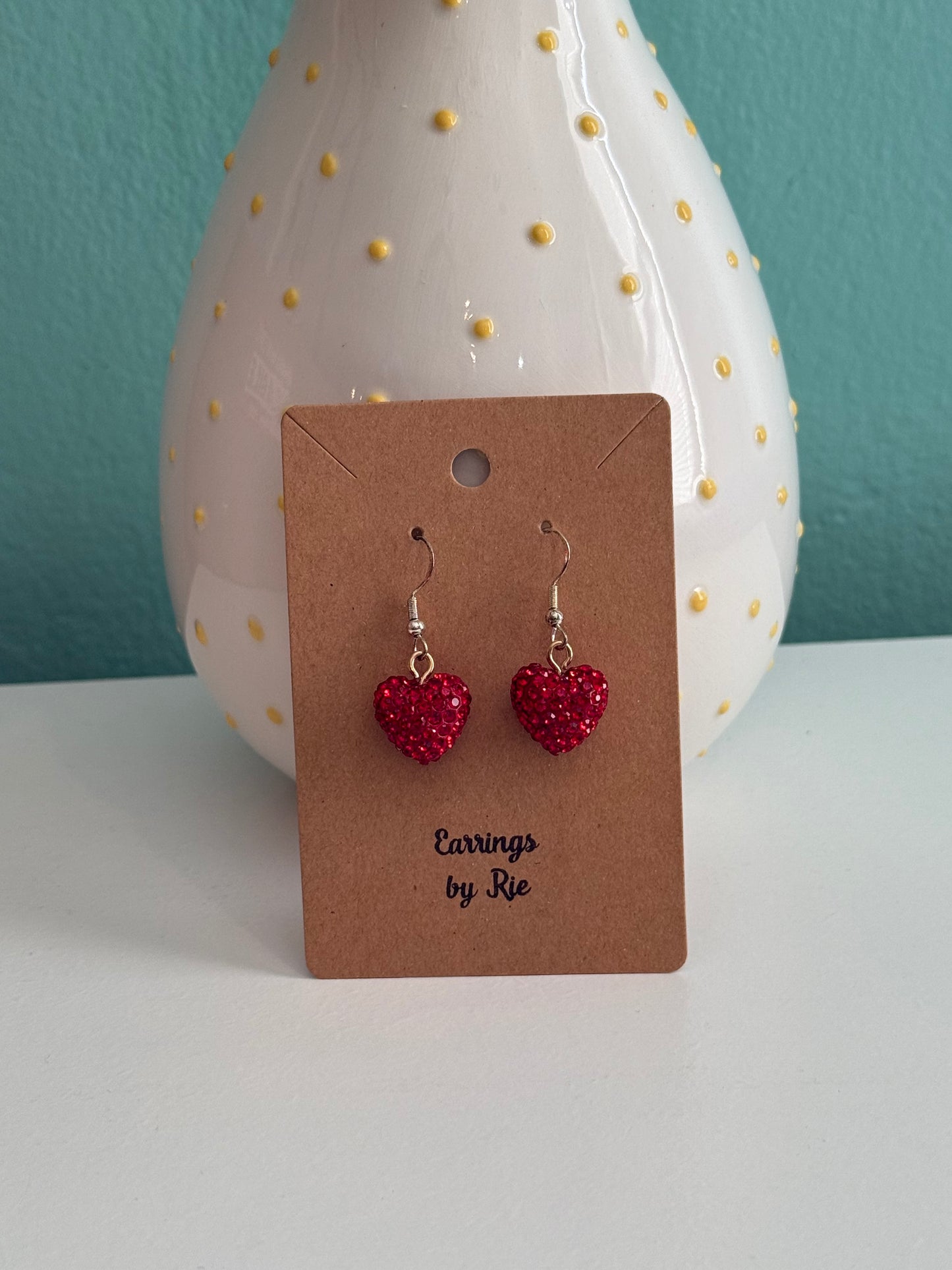 RedGlamHeartEarrings