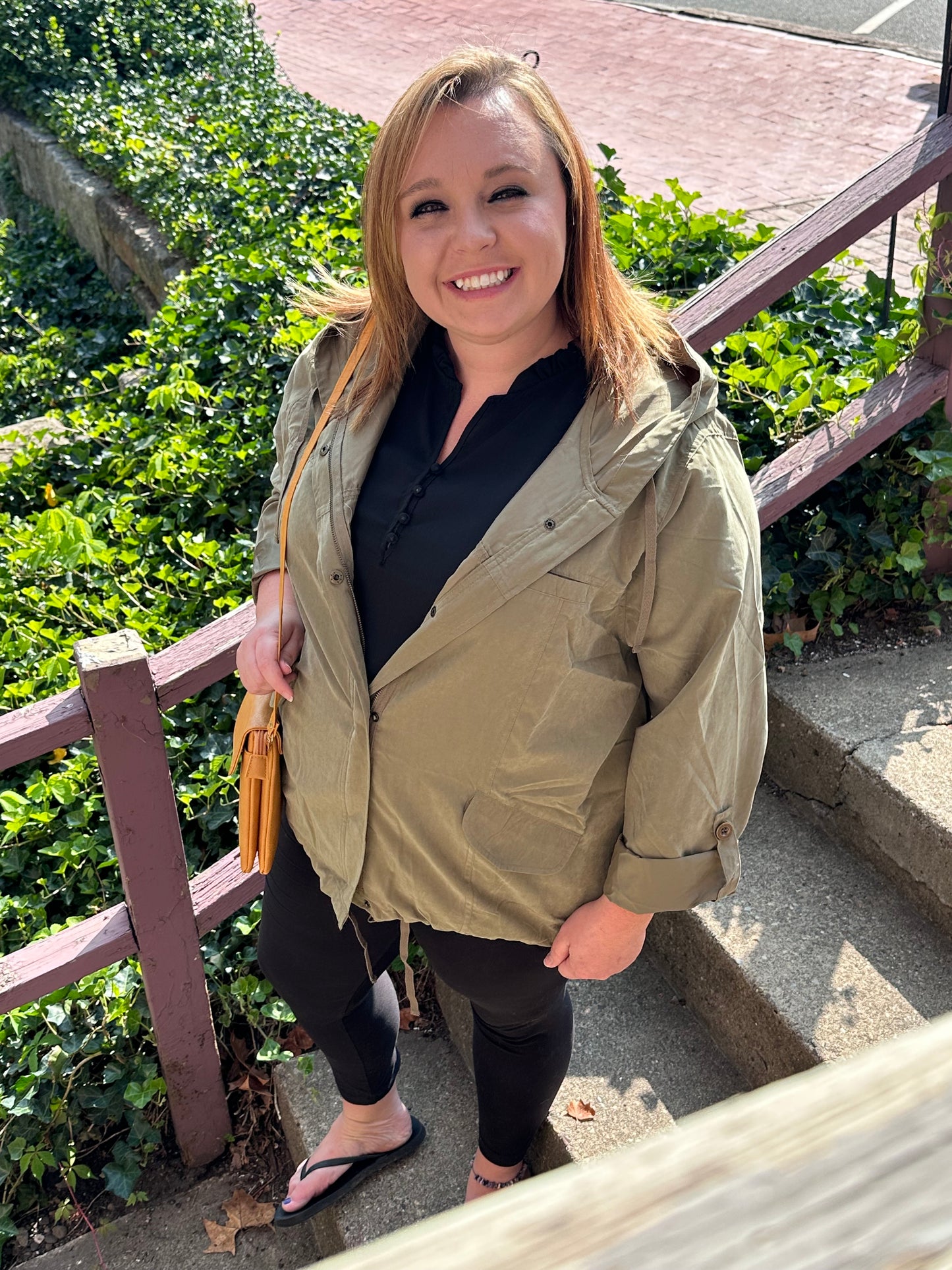 (Plus) Olive ZipUp Jacket