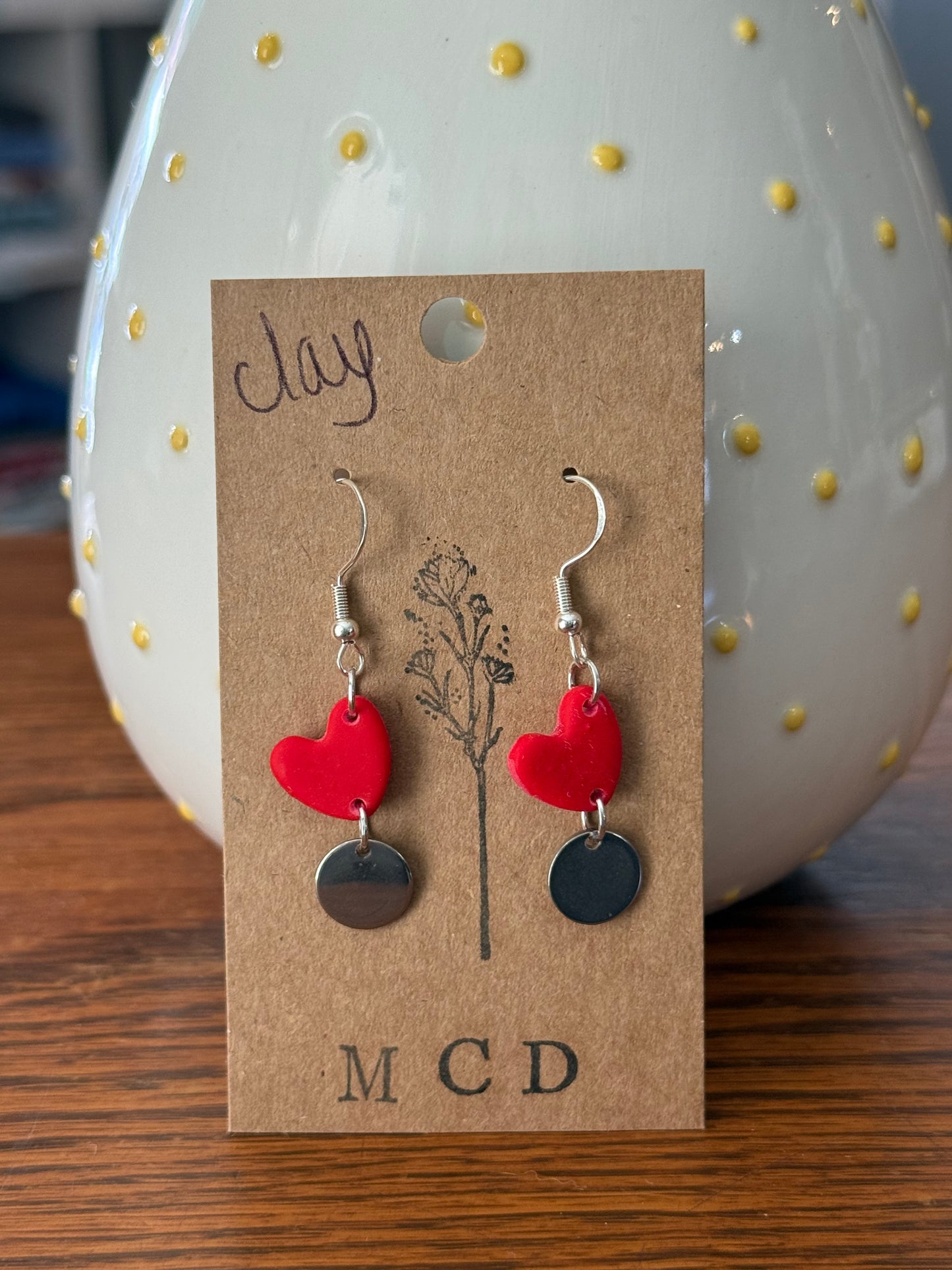 RedHeartClay/DiscEarring