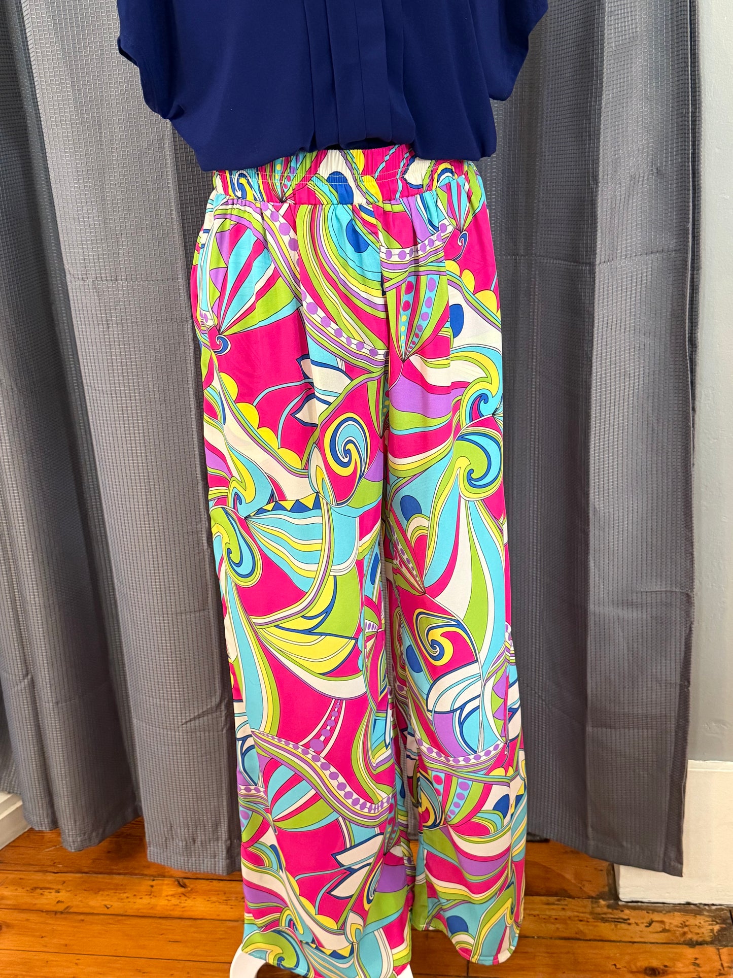 FuchsiaAbstractPaisleyPants