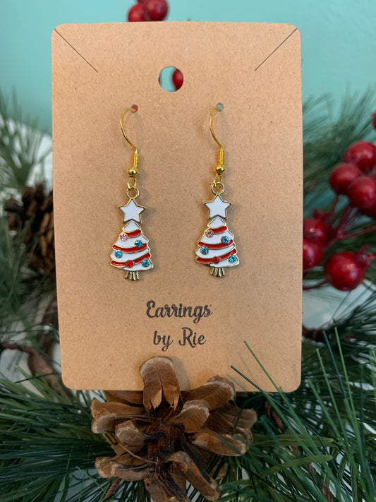 White Tree Earring