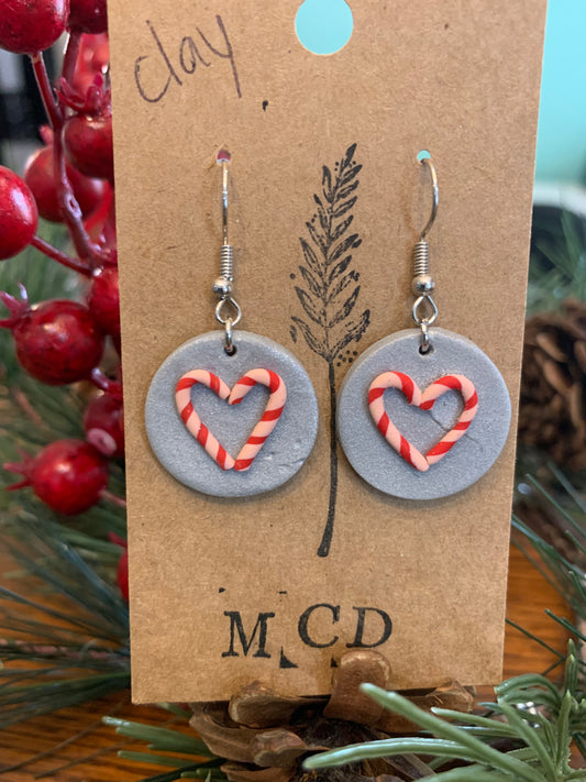 CaneHeart Clay Earring